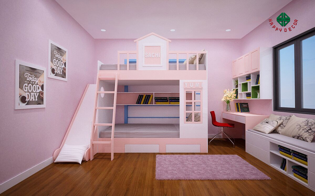 Giường Tầng Công Chúa Xinh Xắn Cho Bé Gái