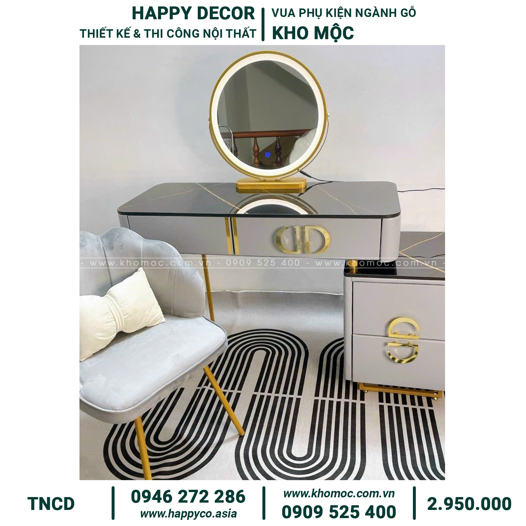 Bàn trang điểm gỗ MDF bọc nhựa TNCD
