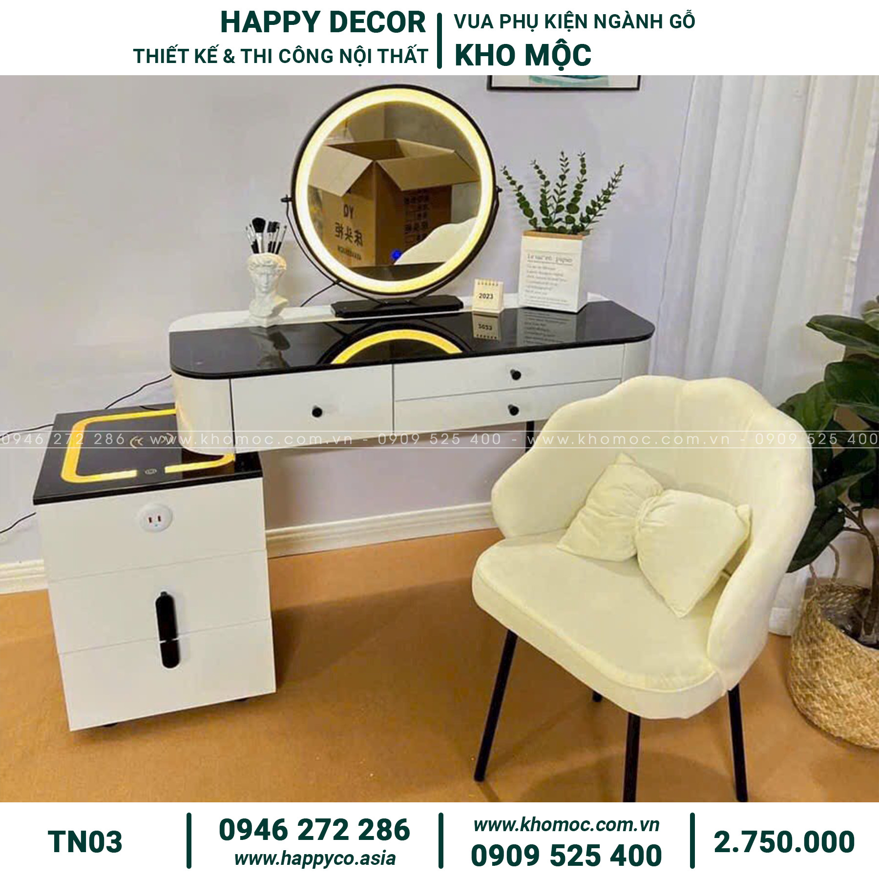 Bàn trang điểm đẹp hiện đại TN03