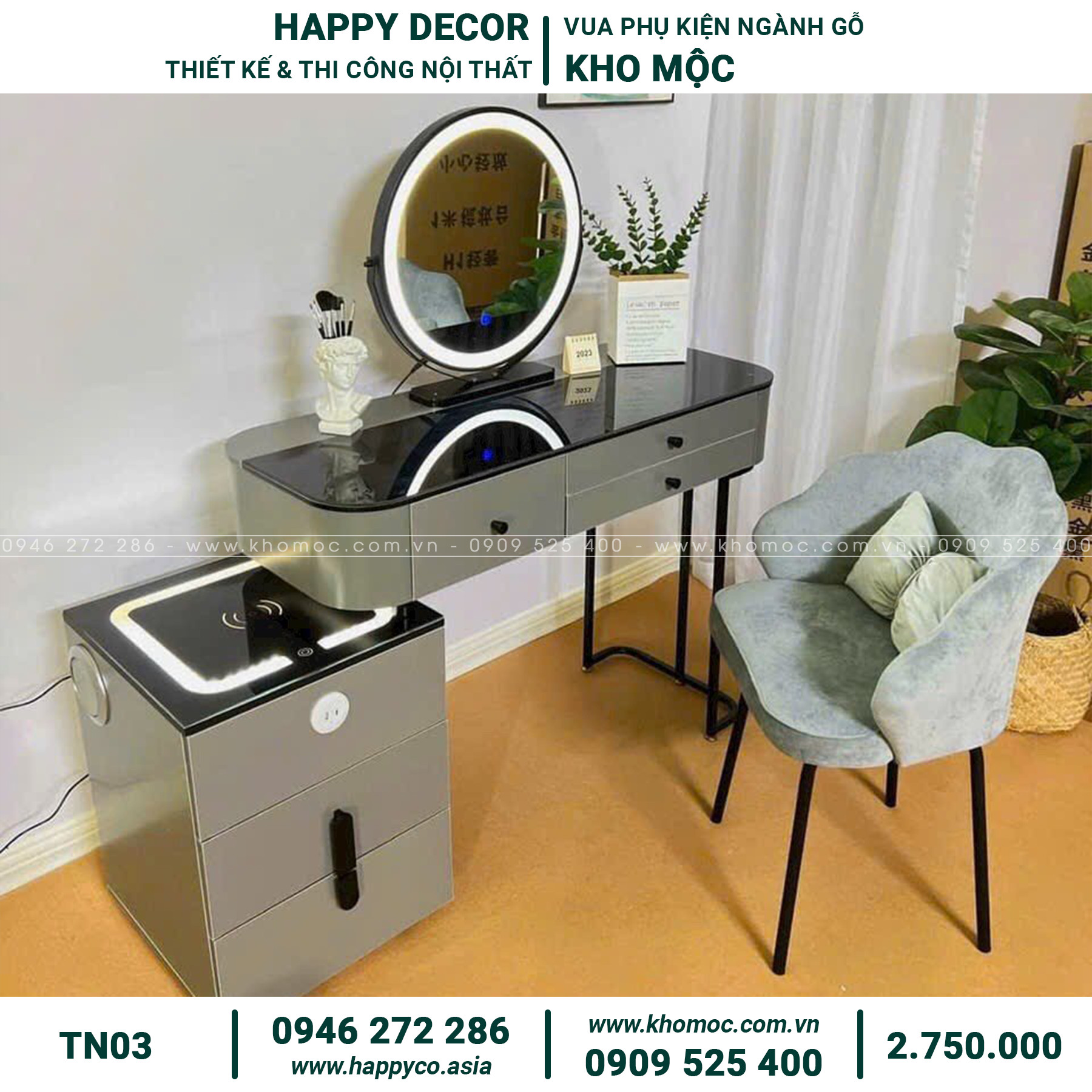 Bàn trang điểm thanh lịch TN03