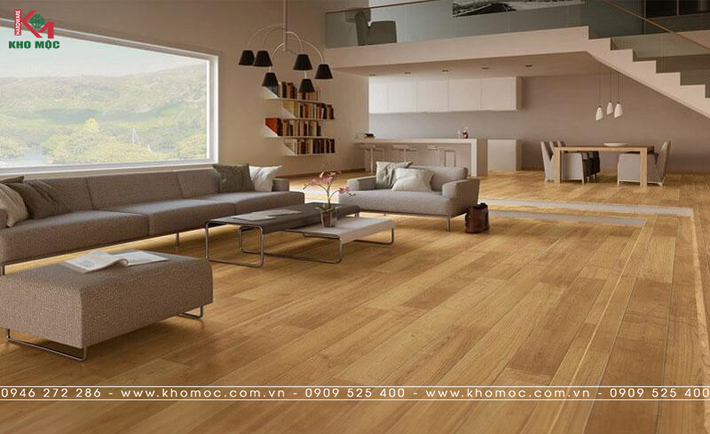 Gỗ ghép thanh được sử dụng làm sàn nhà