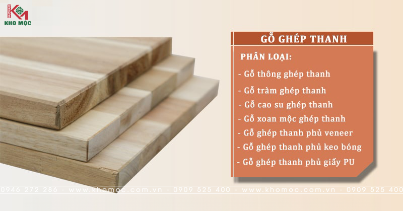 Phân loại gỗ ghép cao su