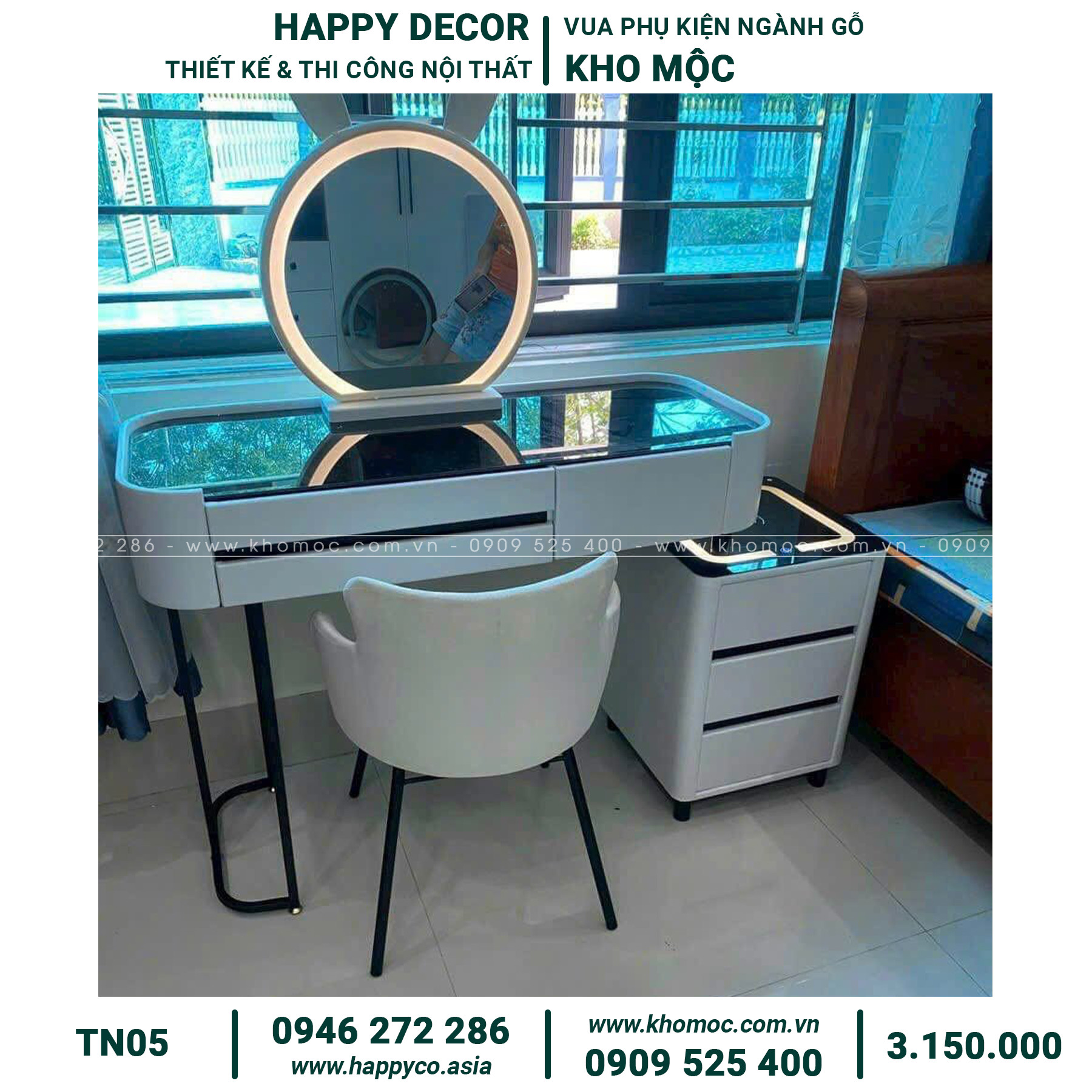 Bàn trang điểm có gắn LED TN05
