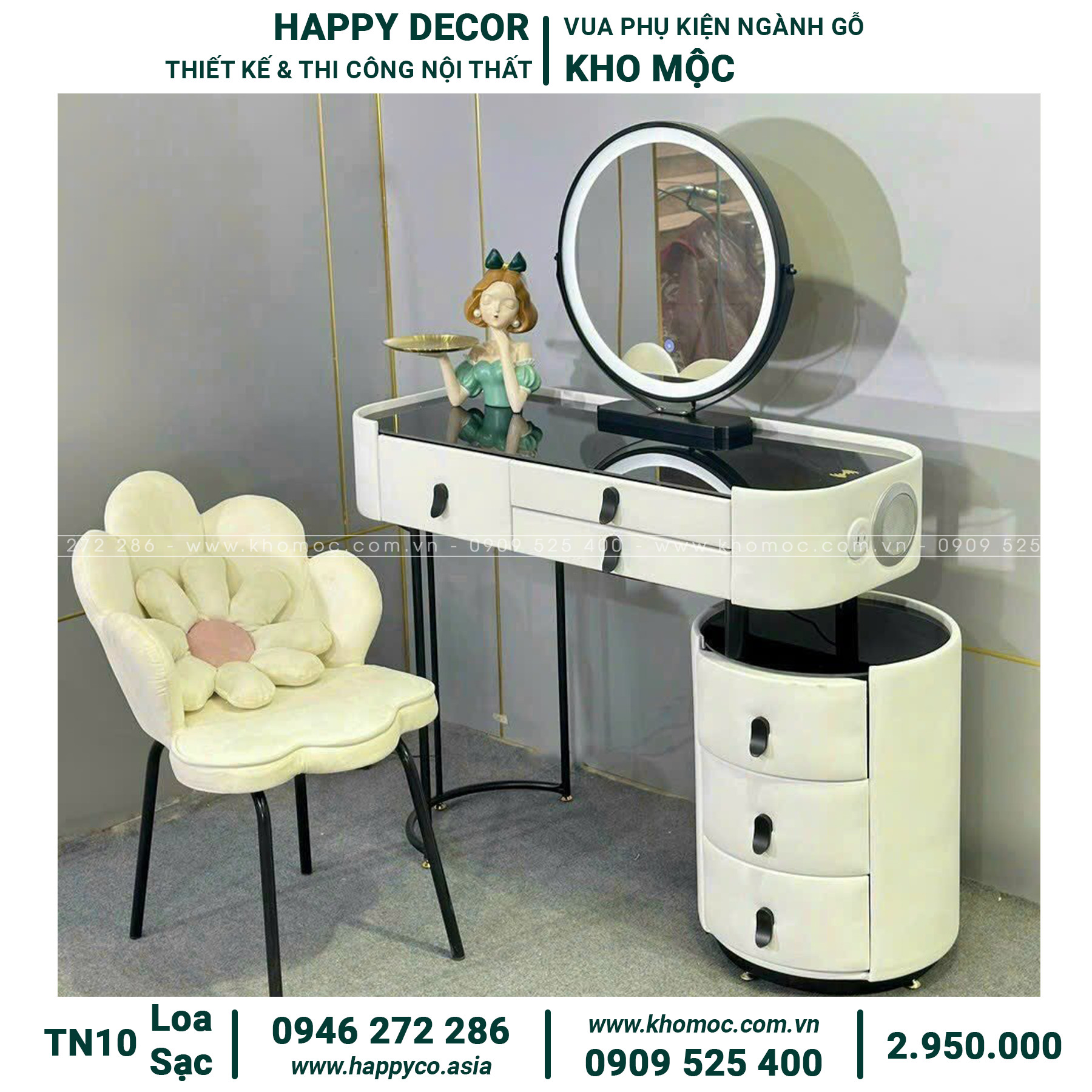 Bàn trang điểm kết hợp loa sạc TN10S