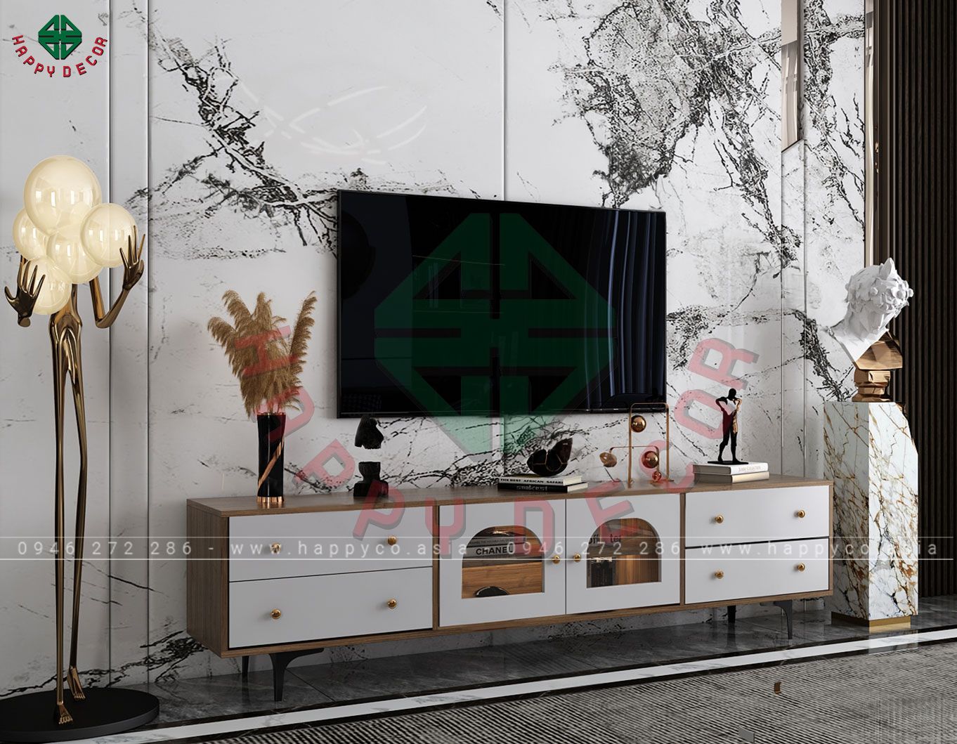 Mẫu kệ tivi gỗ MDF cao cấp KT6804