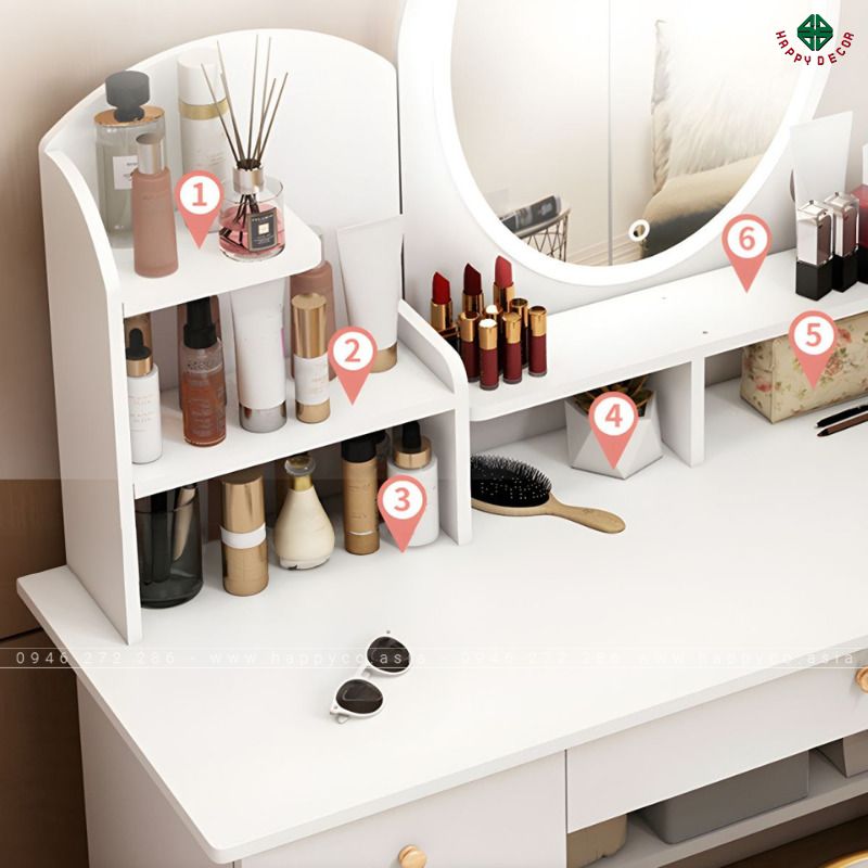 Bàn trang điểm gỗ công nghiệp tiện lợi