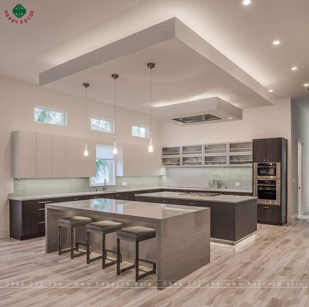 Không gian bếp với nội thất bằng ván nhựa PVC PIMA -Mẫu 04