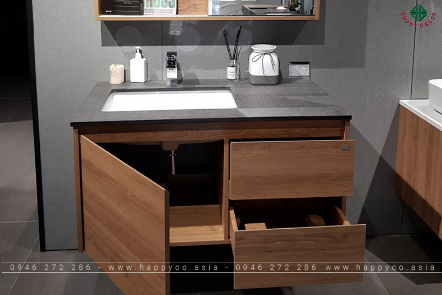 Tủ chậu lavabo bằng ván nhựa PVC PIMA - Mẫu 02