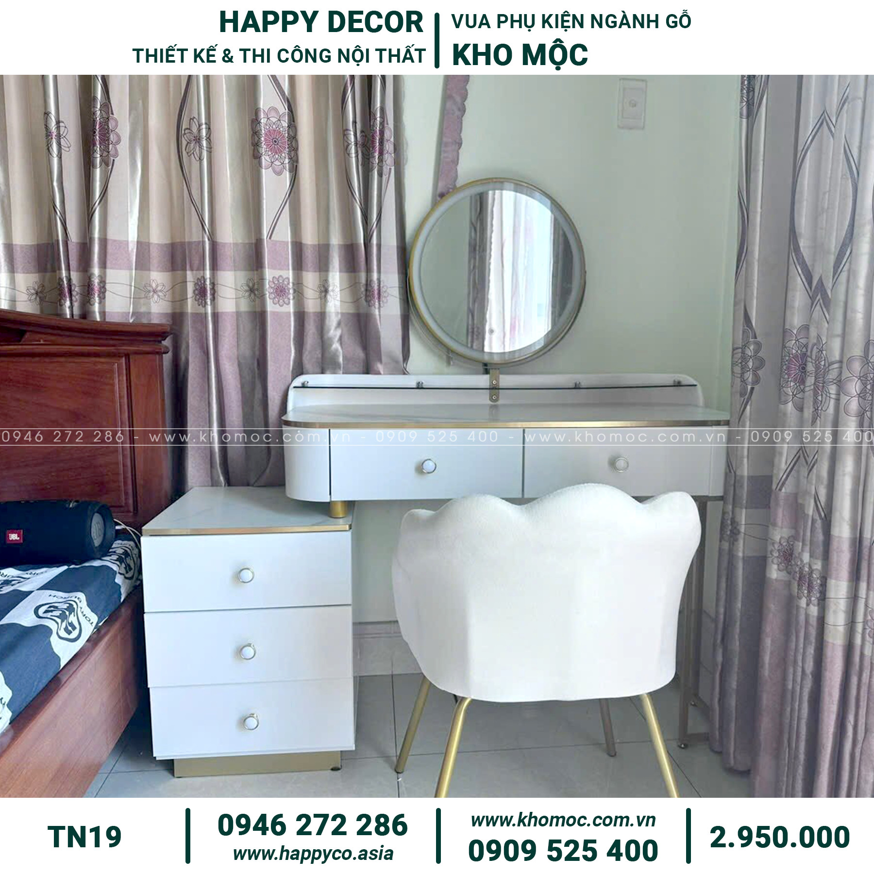 Bàn trang điểm gỗ MDF sang trọng TN19