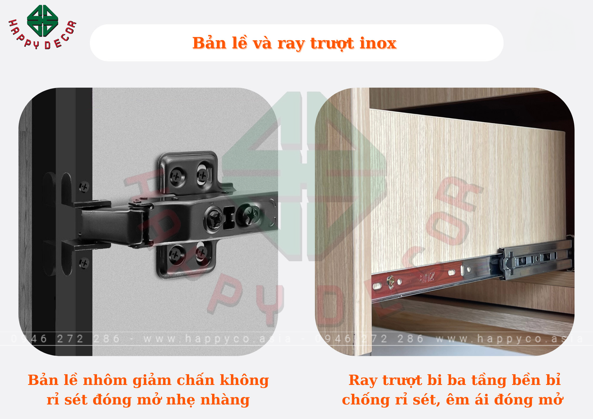 Bản lề và ray trượt