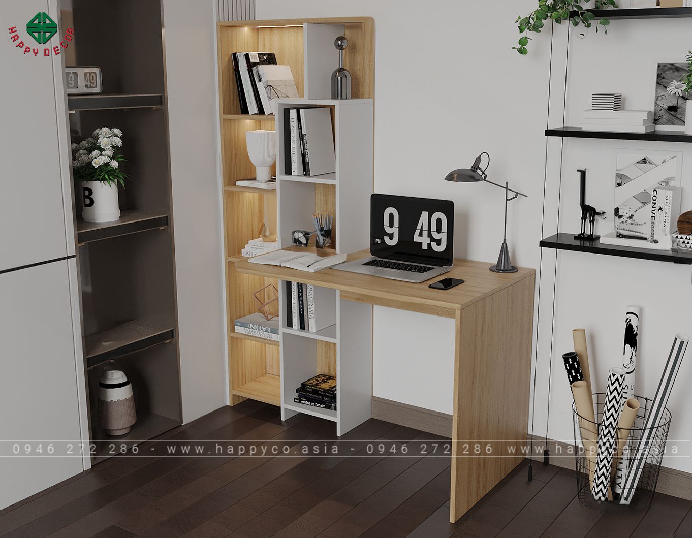 Bàn làm việc tại nhà có đèn led BV6804