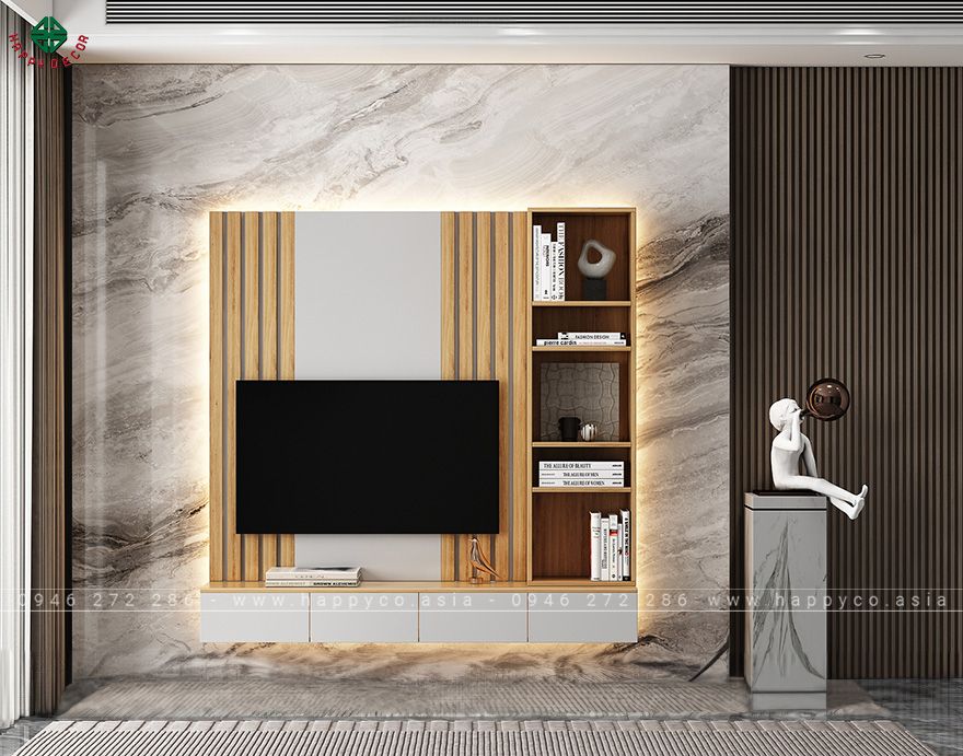 Kệ tivi phòng khách treo tường KT6812