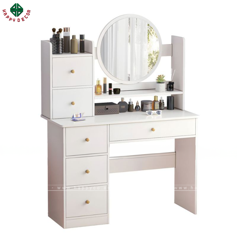 Bàn trang điểm gỗ công nghiệp màu trắng hiện đại, tinh tế BP6837