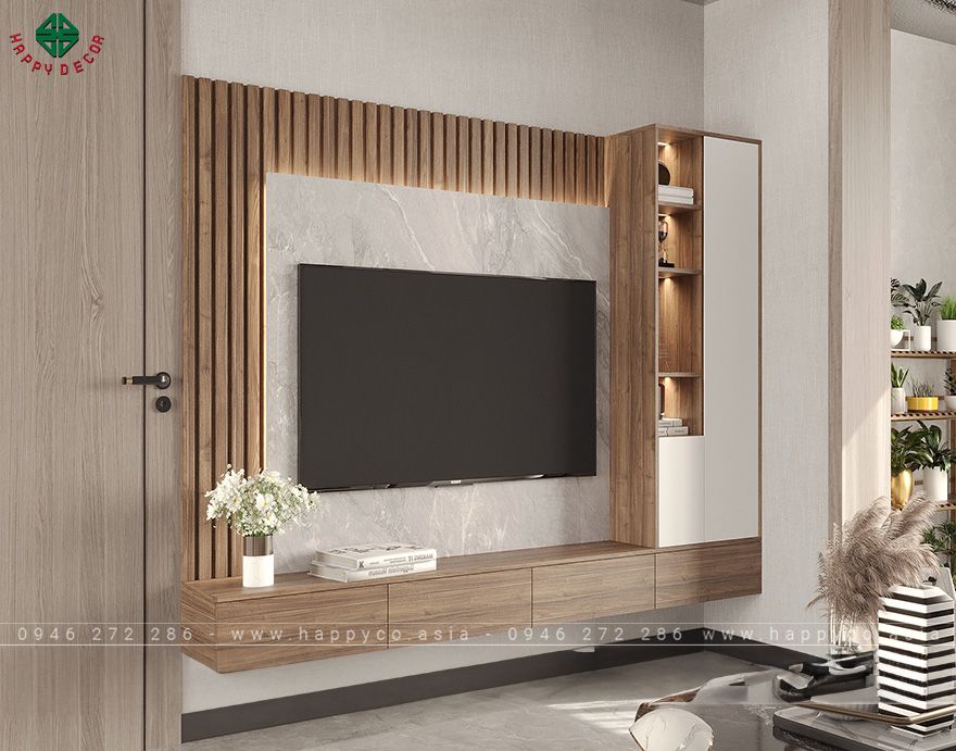 Mẫu kệ tivi đẹp bằng gỗ công nghiệp KT6809