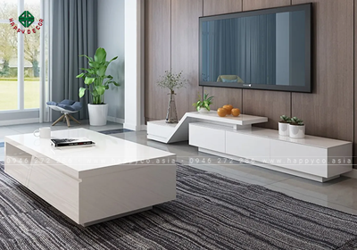 Kệ tivi ván công nghiệp màu trắng KT6824