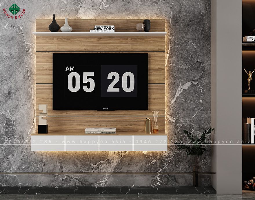 Mẫu kệ tivi treo tường KT6813