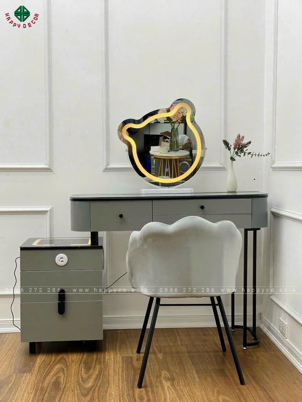 Bàn trang điểm gỗ MDF bọc nhựa TN18