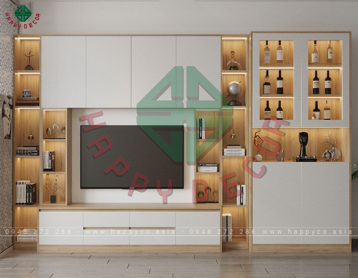 Kệ tivi phòng khách kết hợp tủ rượu KT6806