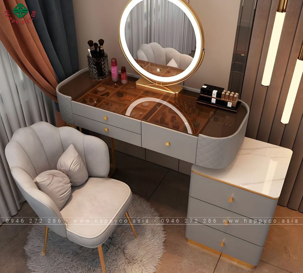 Bàn trang điểm gỗ công nghiệp thanh lịch BP6845