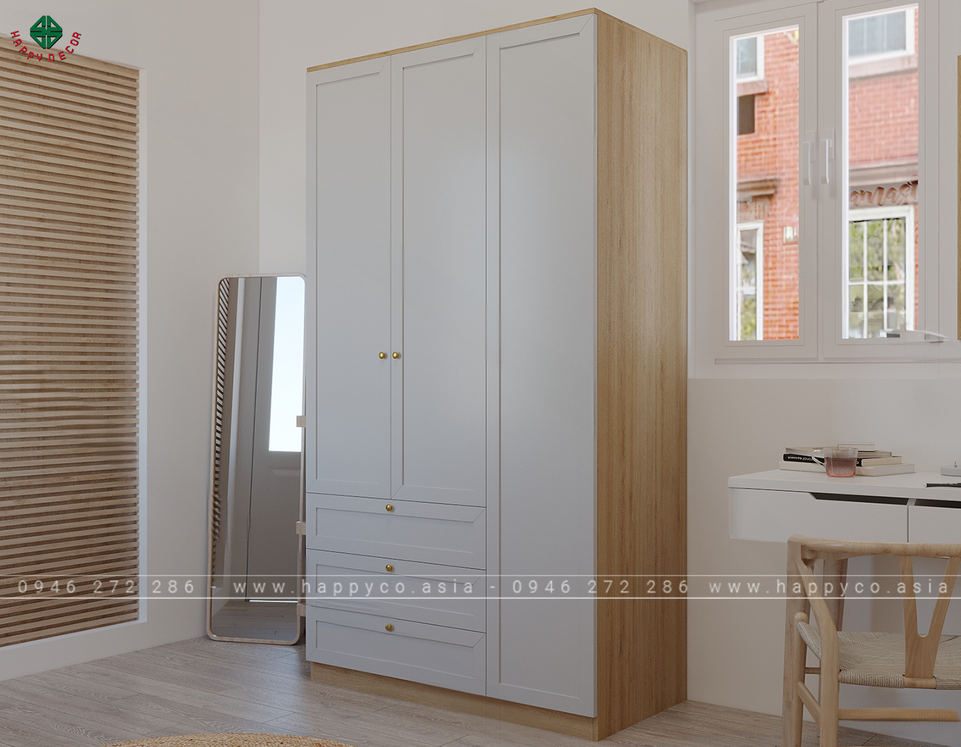 Mẫu tủ quần áo Phong cách Bắc Âu thanh lịch TA6827