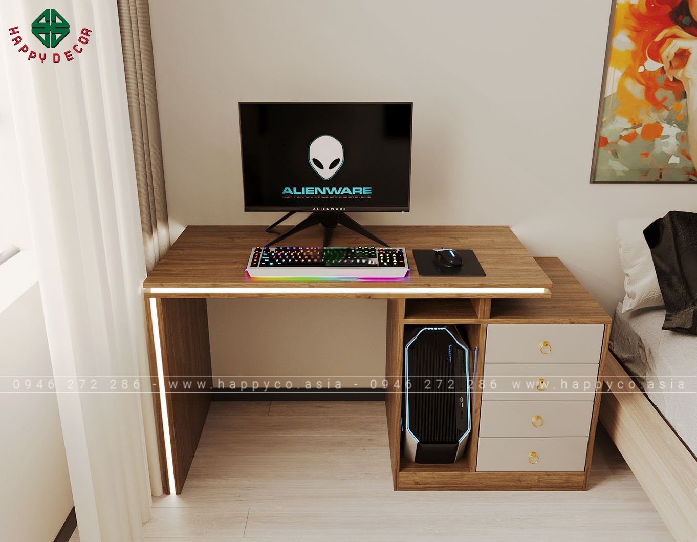 Mẫu bàn làm việc tại nhà nhỏ gọn BV6801