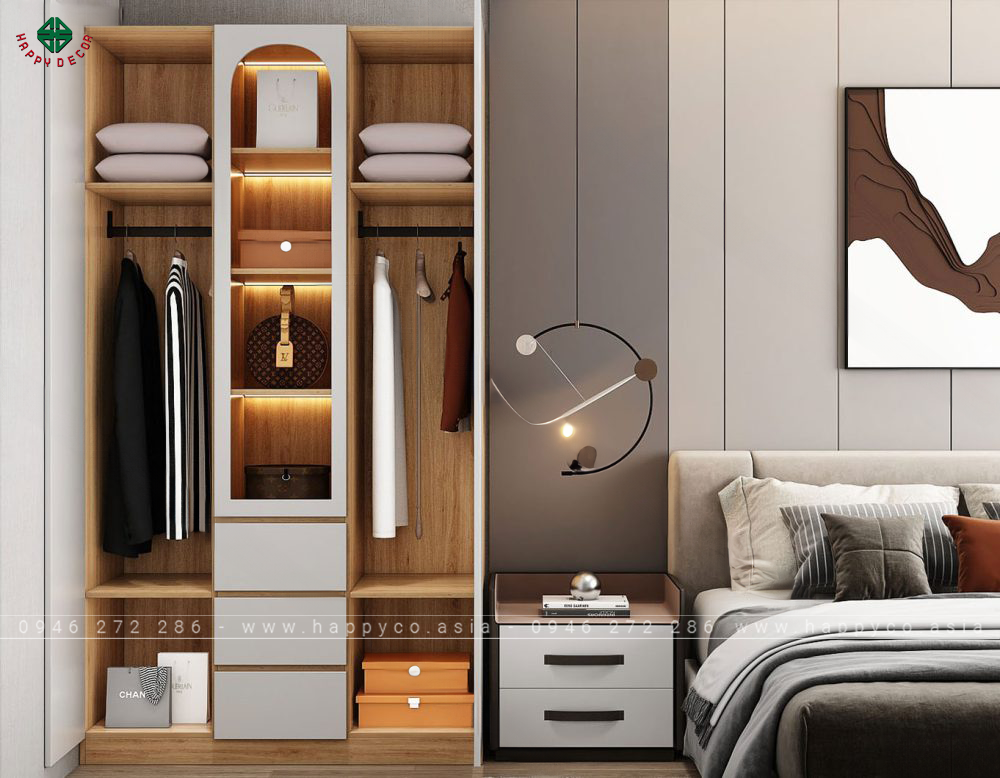 Tủ quần áo gỗ đẹp TA6830