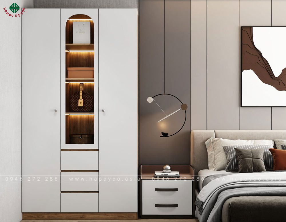 Tủ quần áo hai cánh hiện đại TA6830