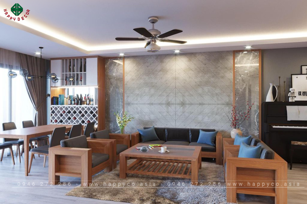 Mẫu bàn trà đơn giản bằng gỗ óc chó