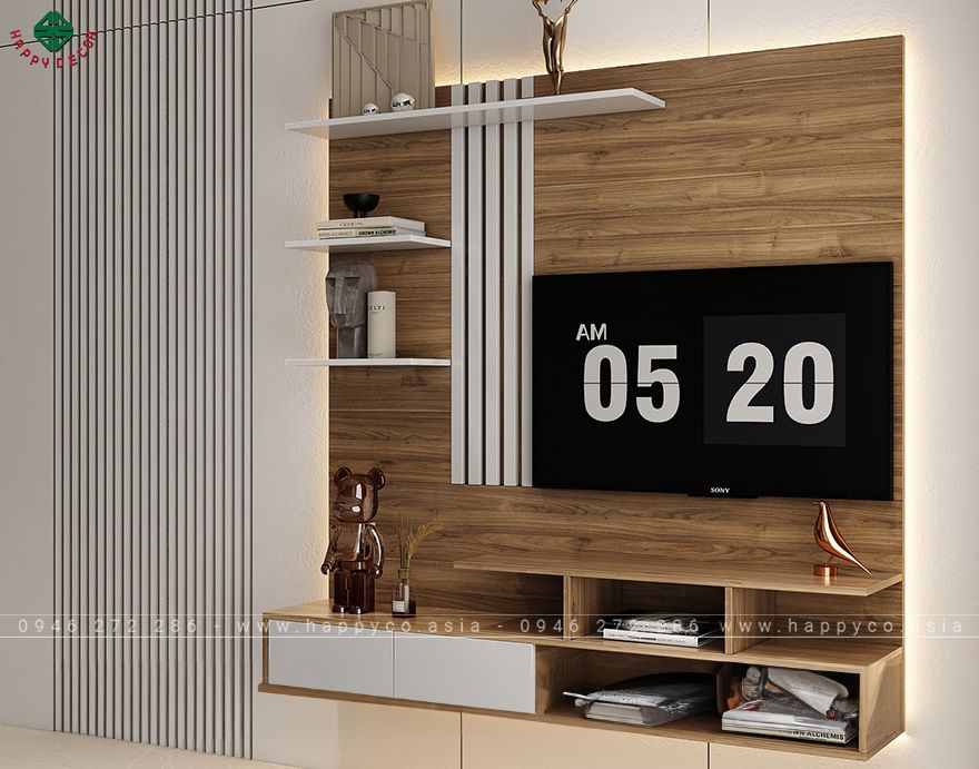 Kệ gỗ tivi treo tường phòng khách KT6814