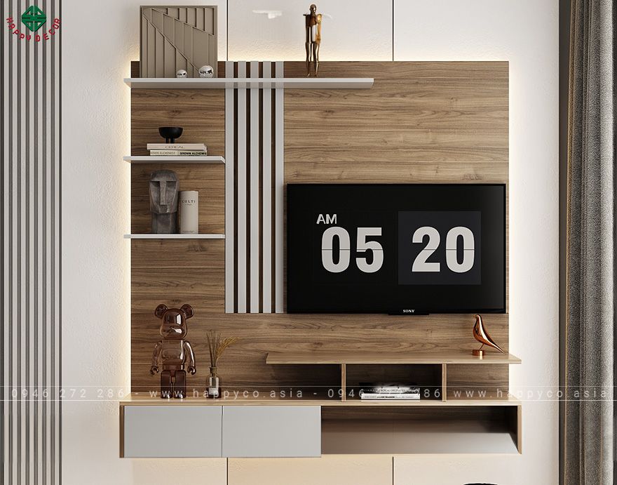 Kệ tivi treo tường phòng khách đẹp KT6814