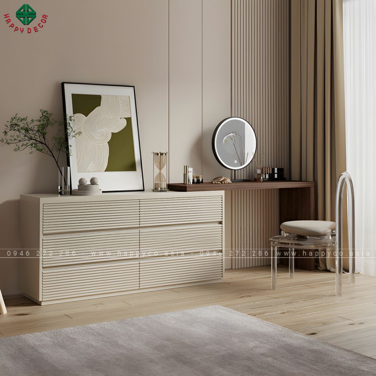 Bàn trang điểm gỗ công nghiệp hiện đại, độc đáo BP6846