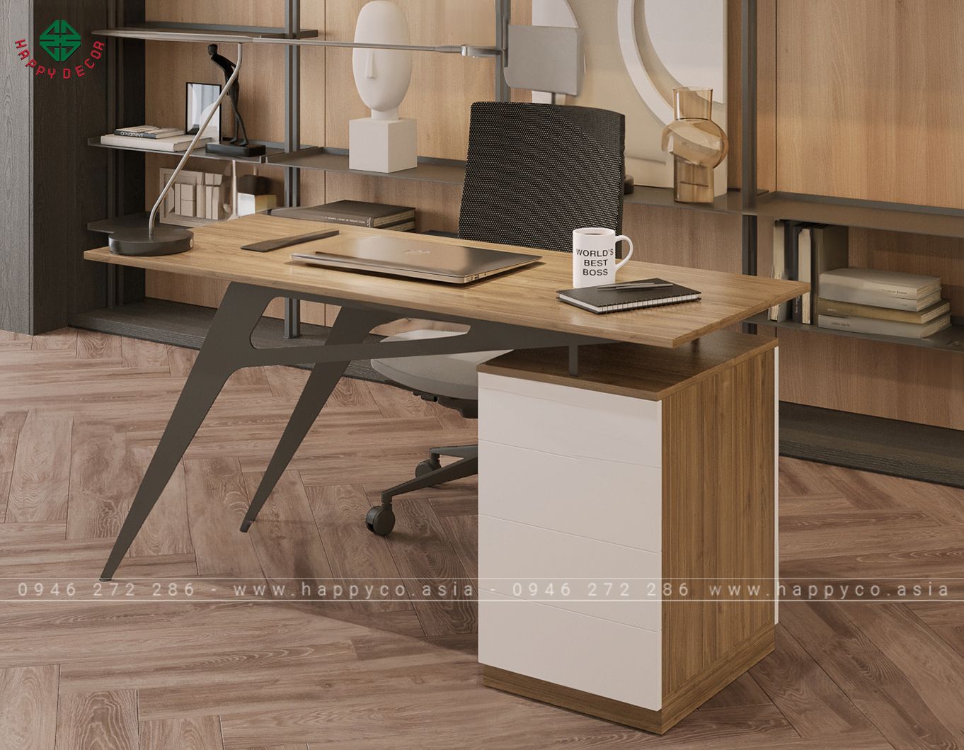 Bàn làm việc chân sắt hiện đại BV6802