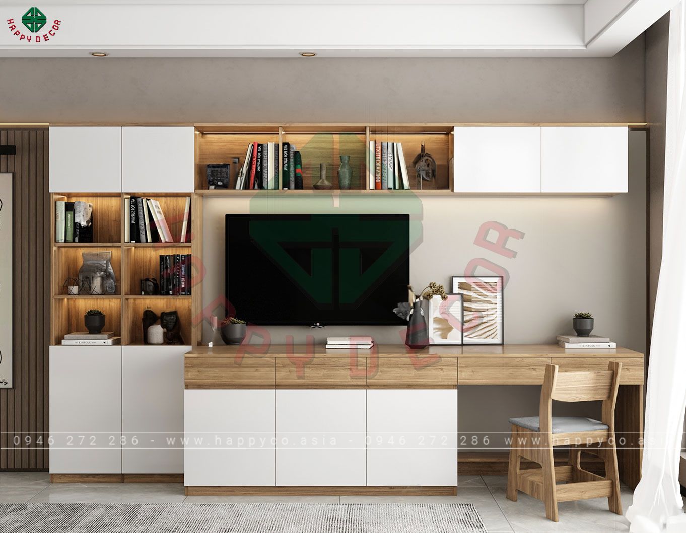 Kệ tivi kết hợp bàn làm việc KT6807