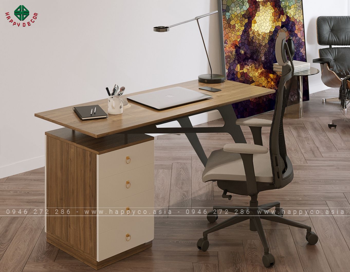 Bàn làm việc chân sắt đẹp bv6816