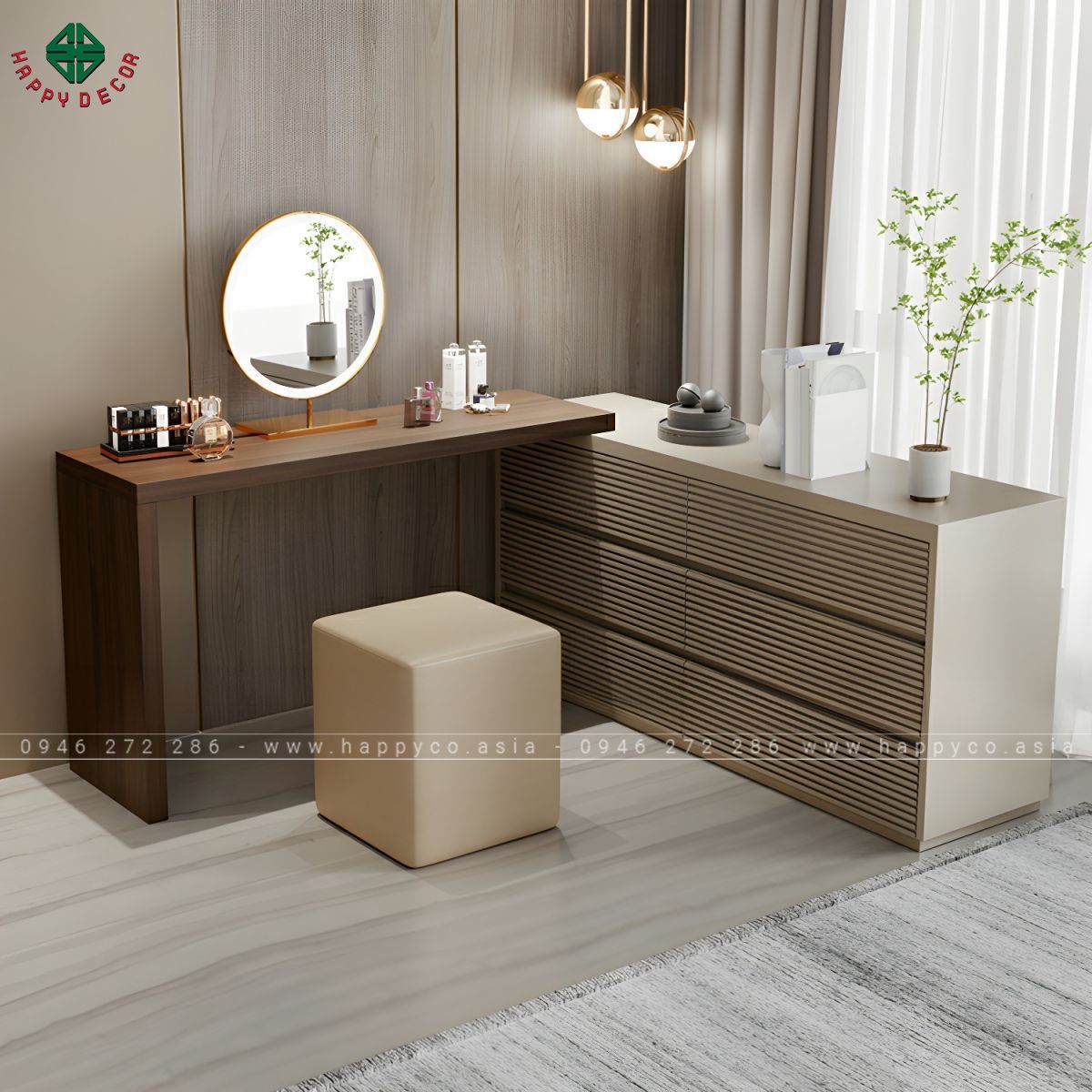 Bàn trang điểm gỗ công nghiệp hiện đại, tinh tế BP6846