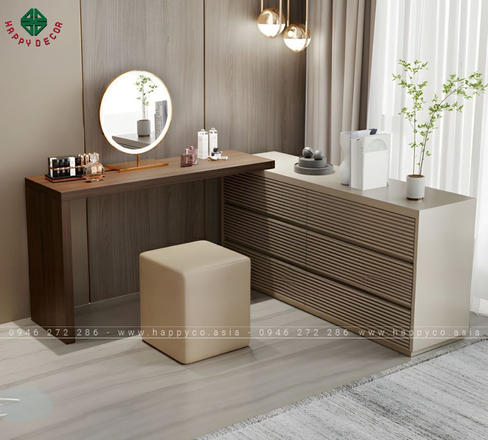 Bàn trang điểm gỗ công nghiệp hiện đại, thanh lịch BP6846