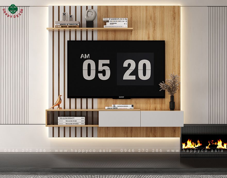 Kệ tivi gỗ công nghiệp treo tường KT6811
