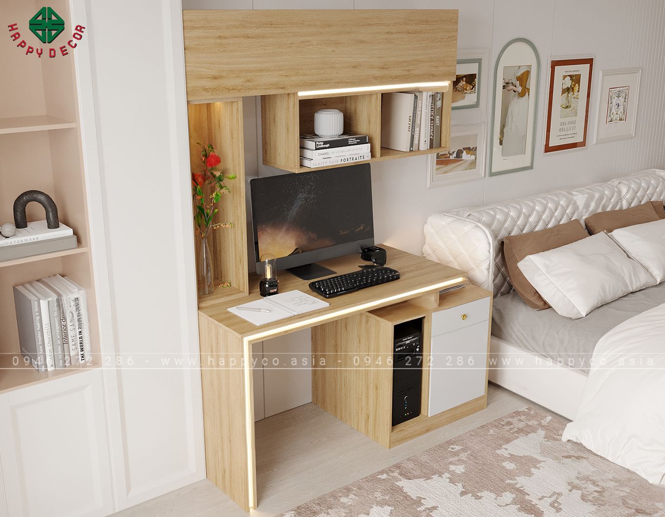 Mẫu bàn làm việc tại nhà hiện đại sang trọng BV6806