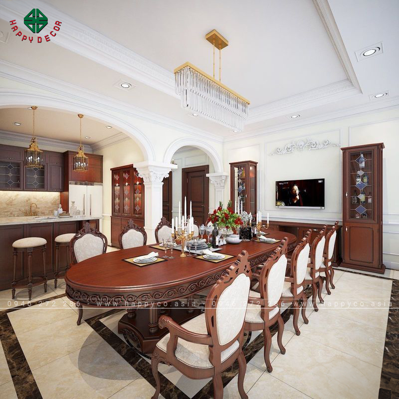 Mẫu bàn ghế ăn tân cổ điển đẹp - Mẫu 2