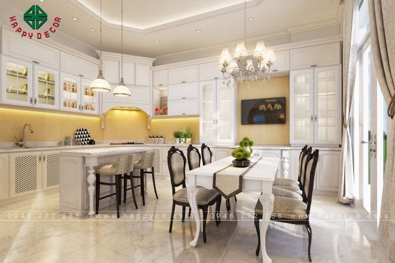 Mẫu bàn ghế ăn tân cổ điển đẹp - Mẫu 3