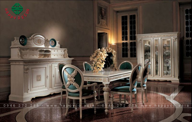 Bàn ăn tân cổ điển cao cấp - Mẫu 6