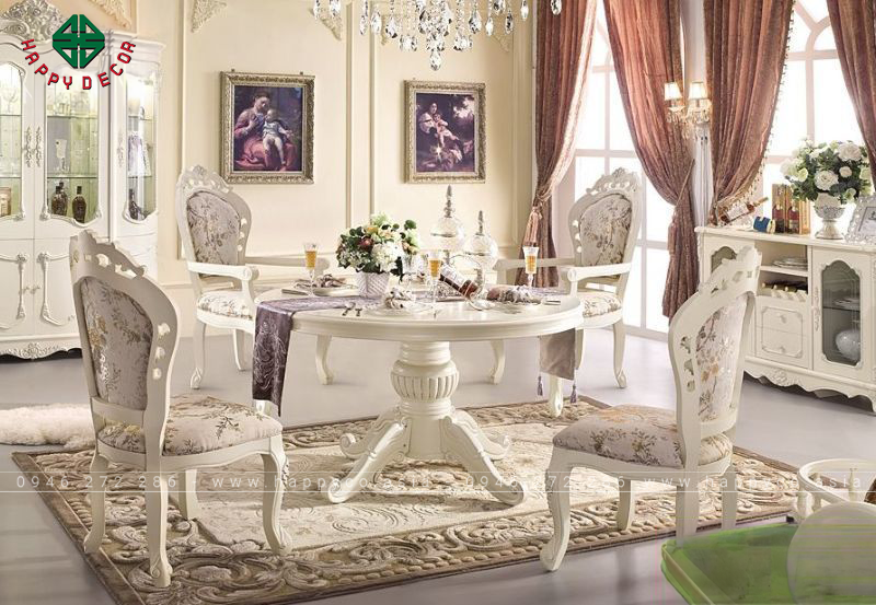 Bàn ăn tân cổ điển cao cấp - Mẫu 5