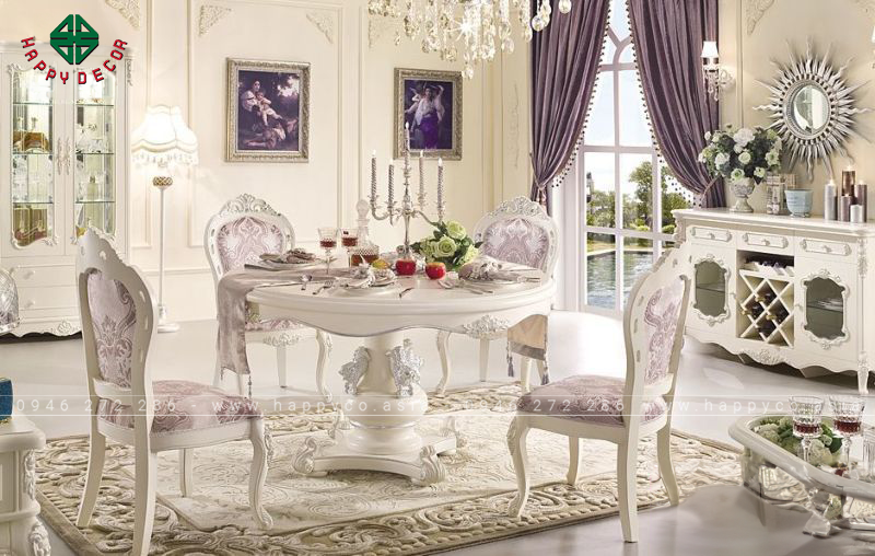 Mẫu Bàn Ăn Tân Cổ Điển Đẹp - Mẫu 13