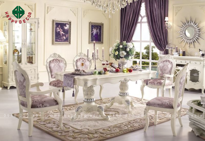 Bàn ăn tân cổ điển cao cấp mẫu-M8