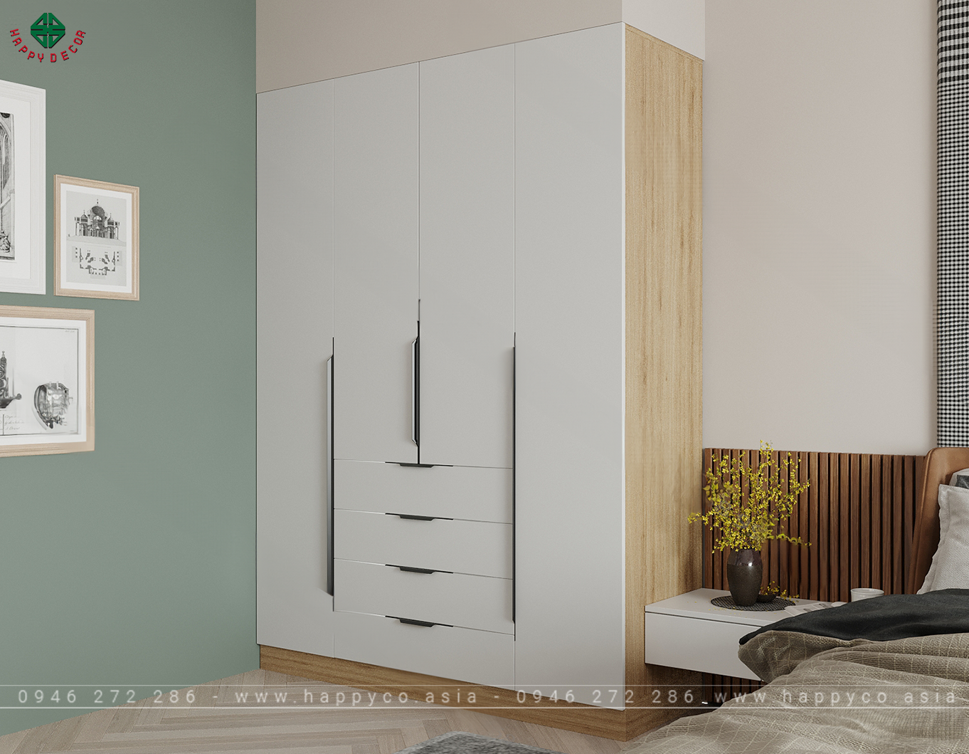 Mẫu tủ quần áo đẹp hiện đại TA6825