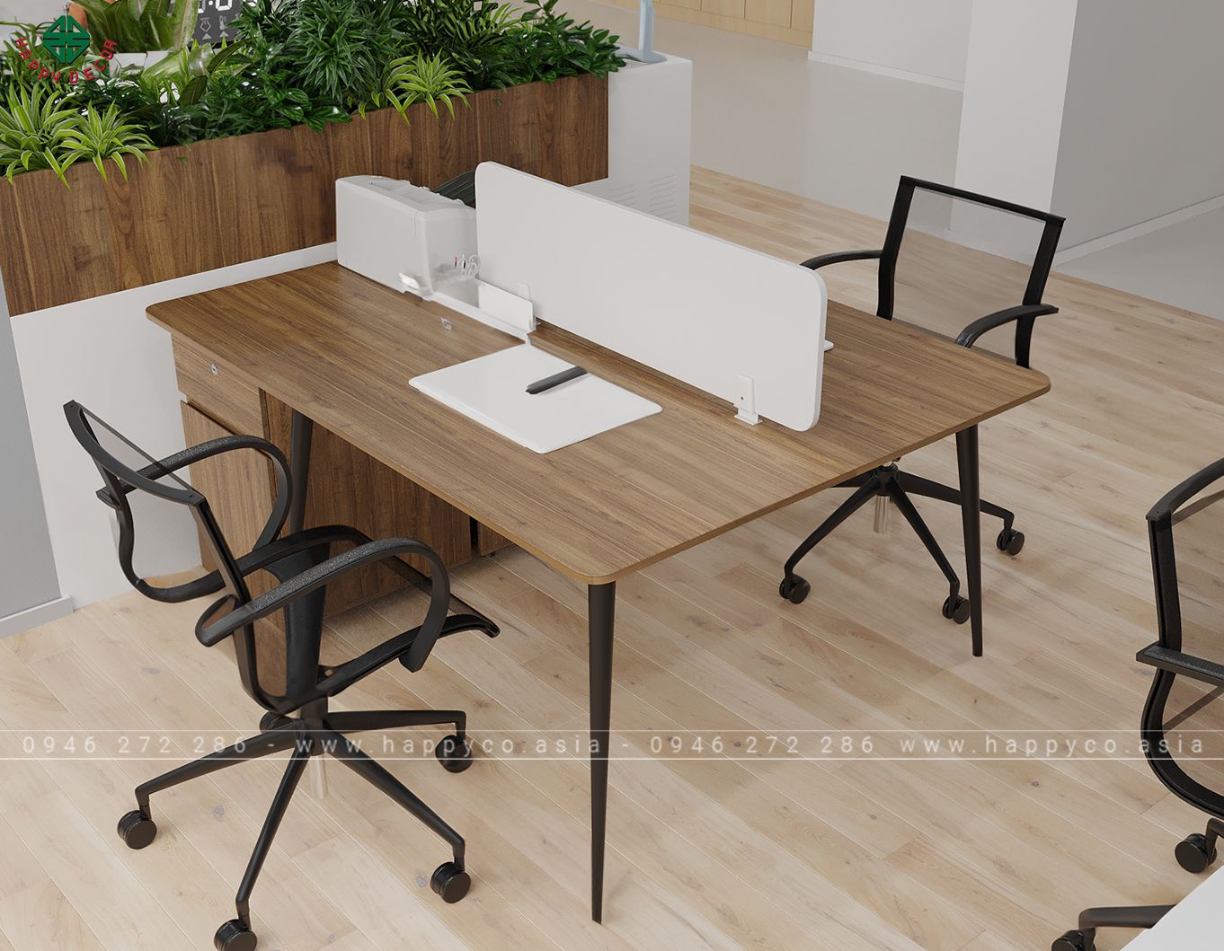 Bàn làm việc văn phòng có tủ ngăn kéo BLV6800