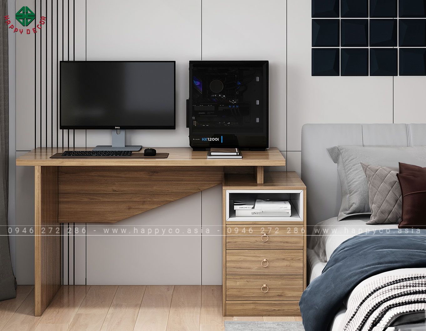 Mẫu bàn làm việc gỗ công nghiệp hiện đại BV6815