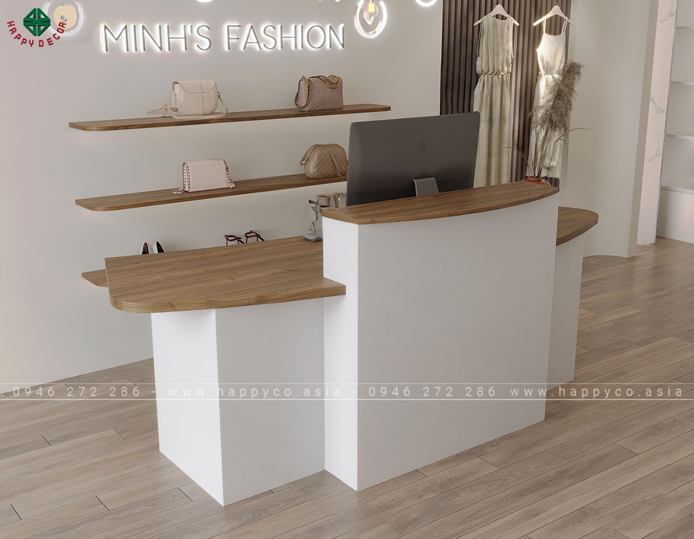 Bàn quầy lễ tân đẹp BQ6813