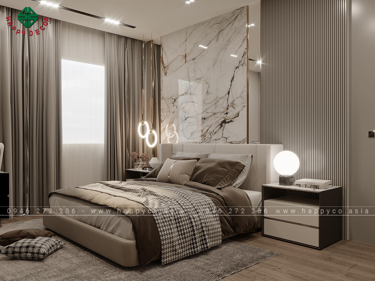 Công nghệ được tích hợp một cách khéo léo trong thiết kế phòng ngủ Master của chúng tô