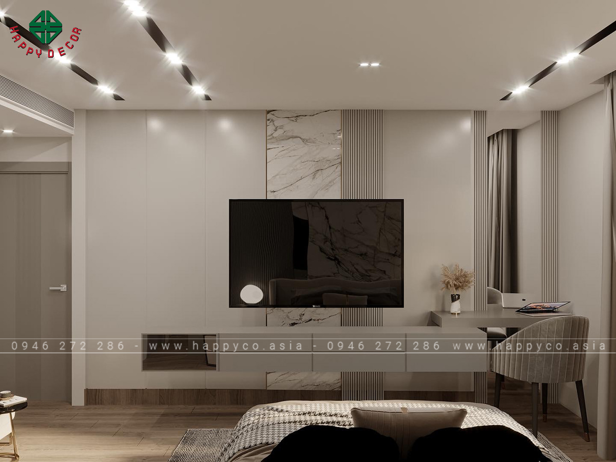 Dự án thiết kế thi công phòng ngủ Master căn hộ của anh Khoa tại Bình Dương